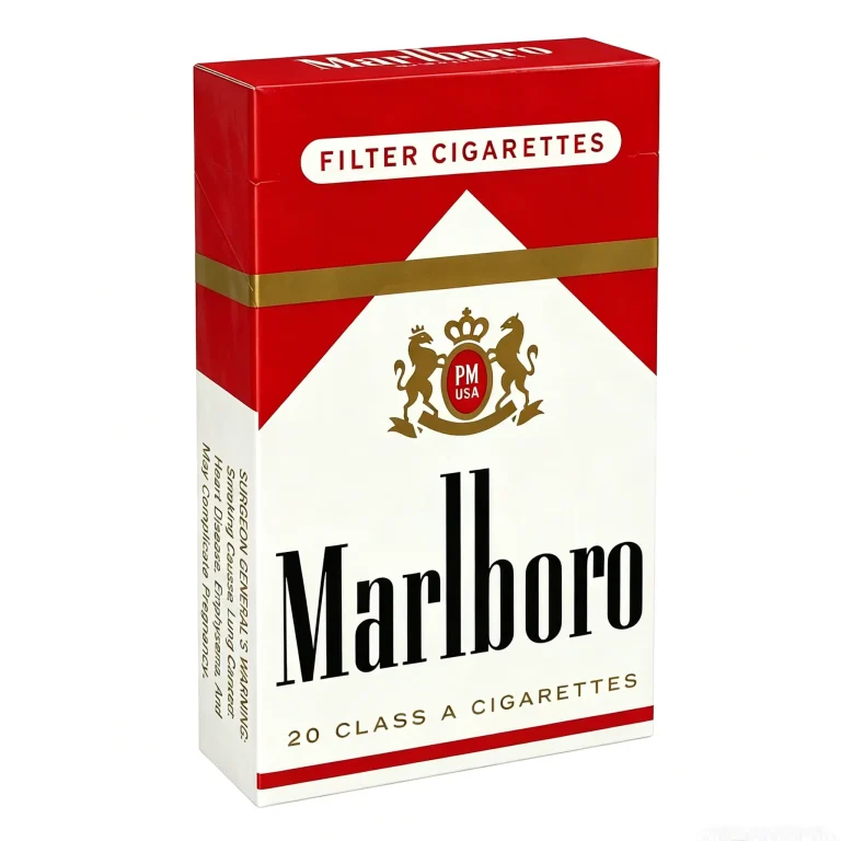 Marlboro Red (Full Flavor) carton - angled packaging view
